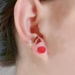 Korean Flower Earrings – Red Rose Stud with Pearl | Elegant Gift Edition